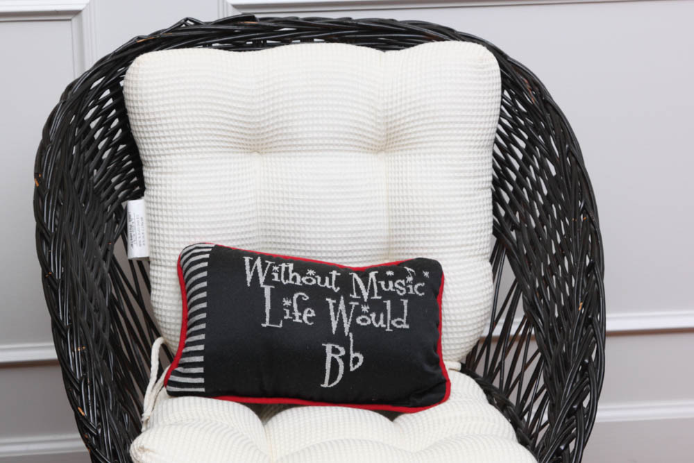 Pair of Black Rattan Chairs