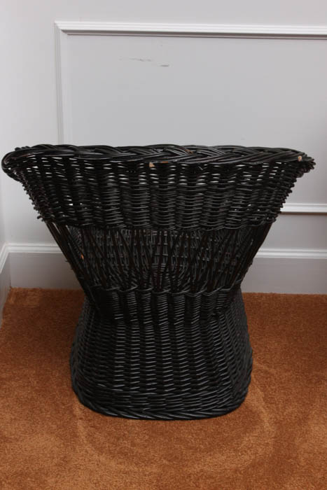Pair of Black Rattan Chairs