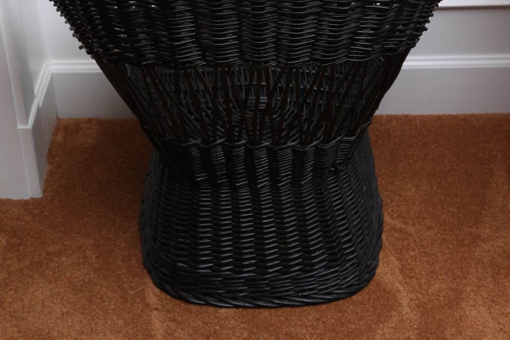 Pair of Black Rattan Chairs