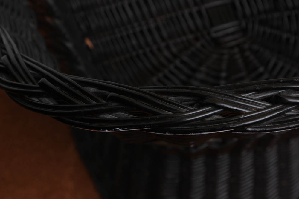 Pair of Black Rattan Chairs