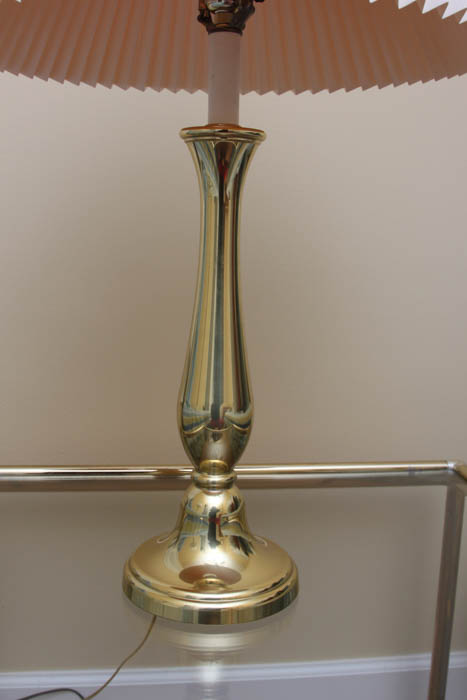 Pair of Gold Tone Metal Lamps