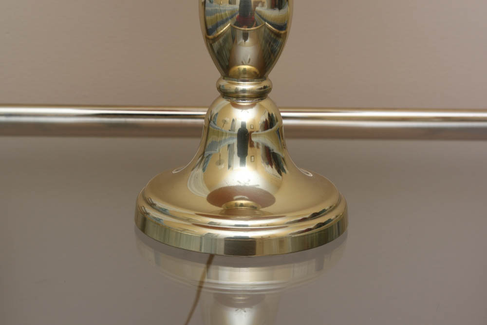 Pair of Gold Tone Metal Lamps