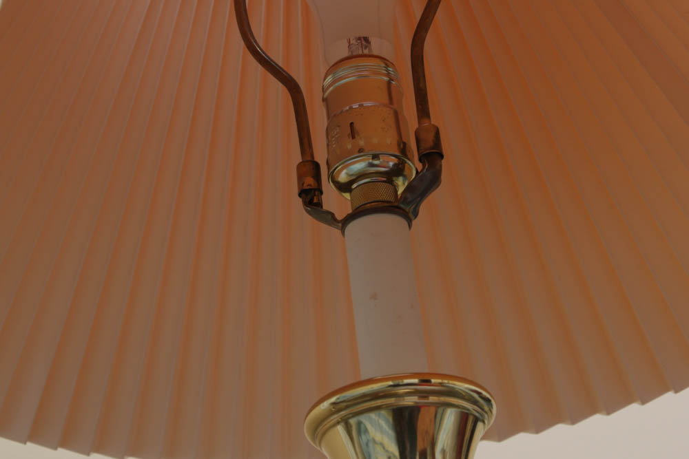 Pair of Gold Tone Metal Lamps