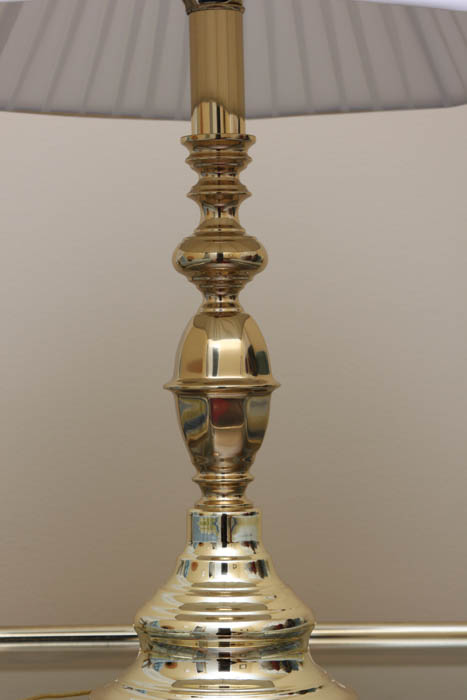 Pair of Gold Tone Metal Lamps
