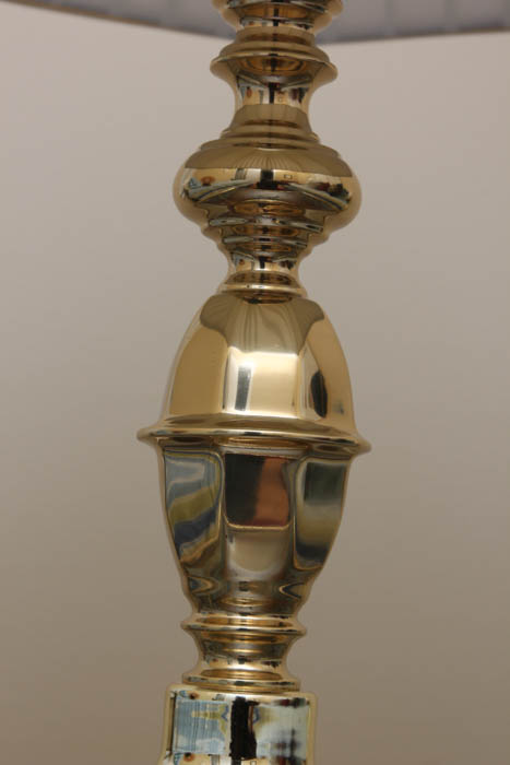 Pair of Gold Tone Metal Lamps