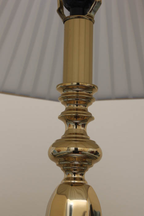 Pair of Gold Tone Metal Lamps