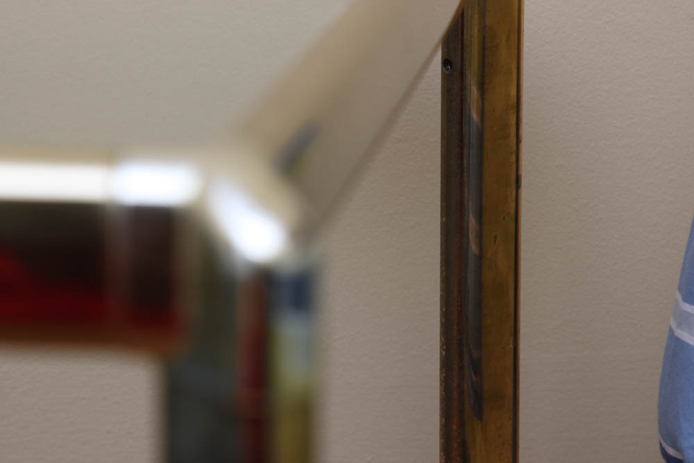 Gold Tone Glass Side Table