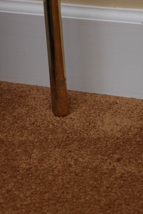 Gold Tone Glass Side Table