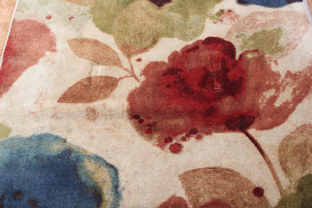 Machine Made "Watercolor Floral" Area Rug