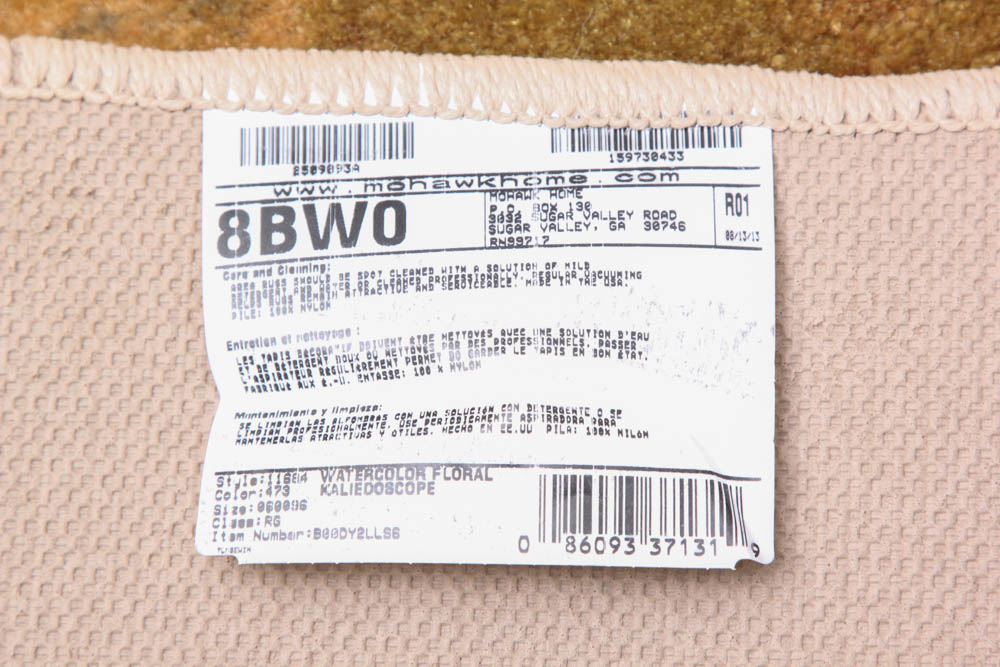 Machine Made "Watercolor Floral" Area Rug