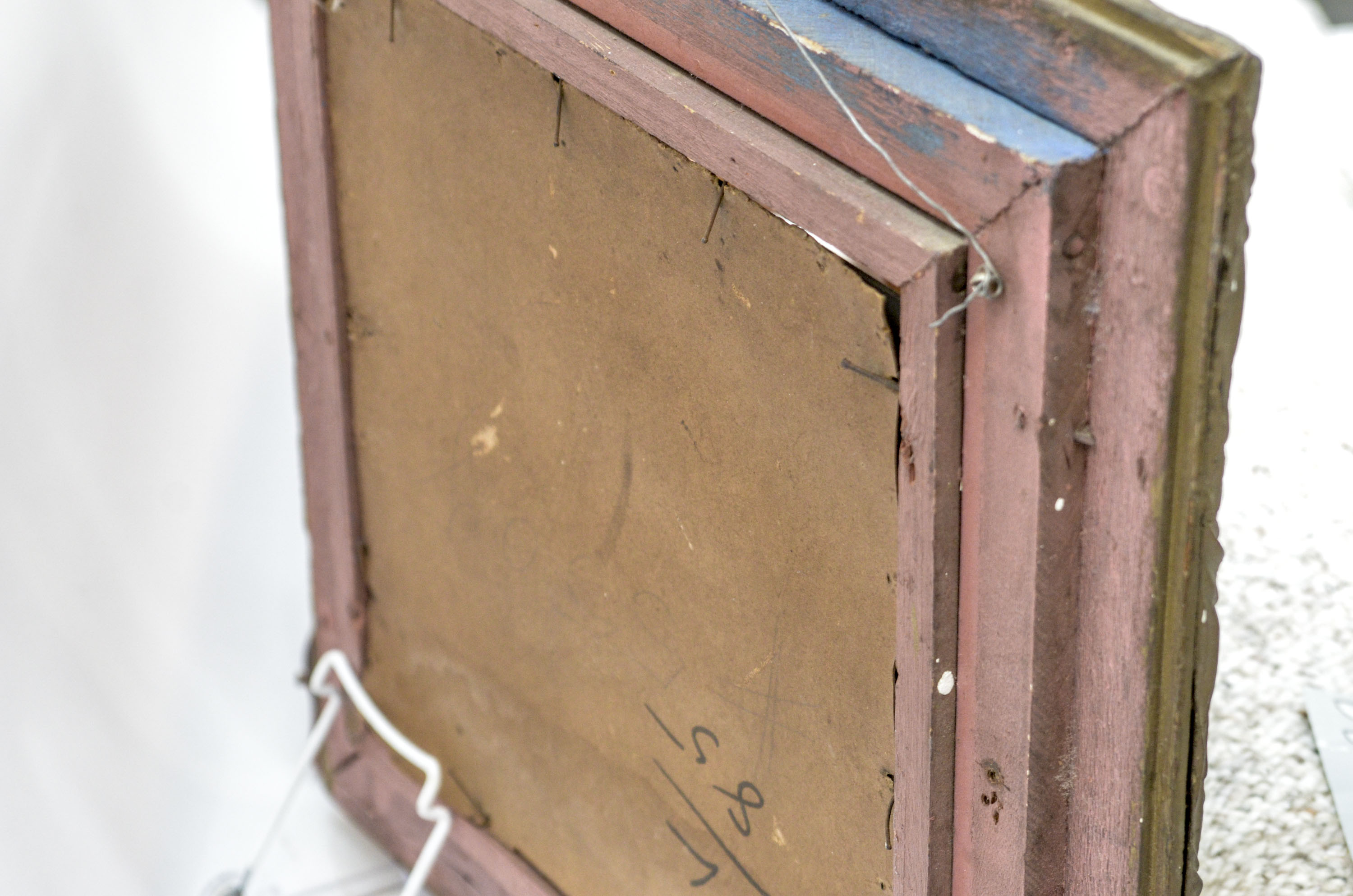 Cane Magazine Rack, Vintage Beveled Mirror and Area Rug