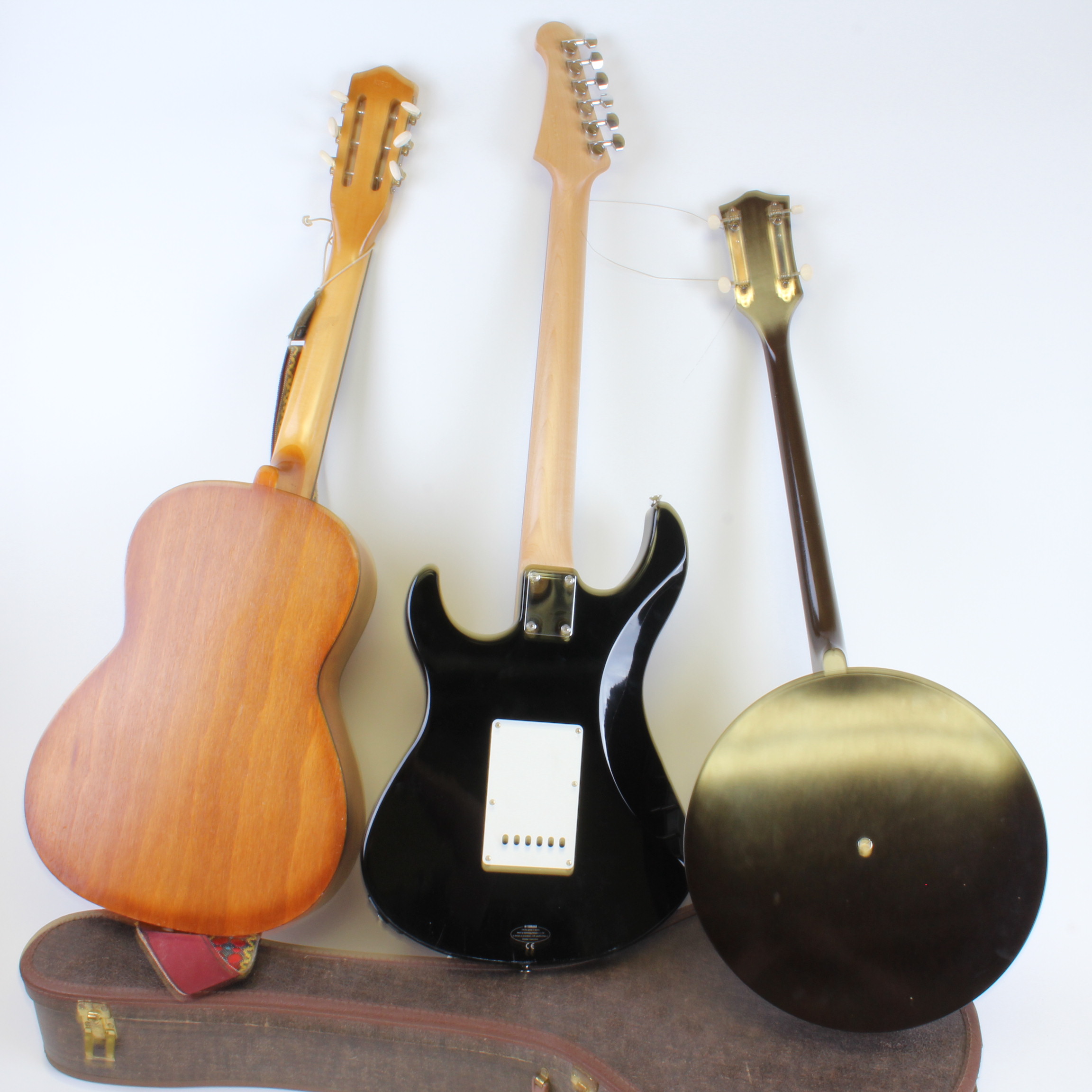 Harmony Banjo, Acoustic Guitar and Yamaha Strat Style Electric