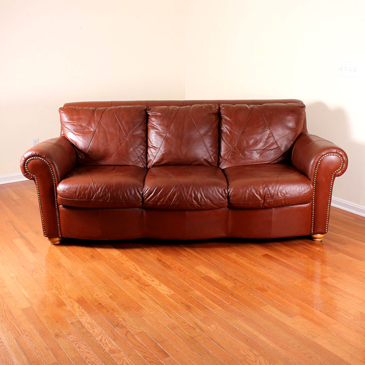 Saddle Brown Leather Sofa