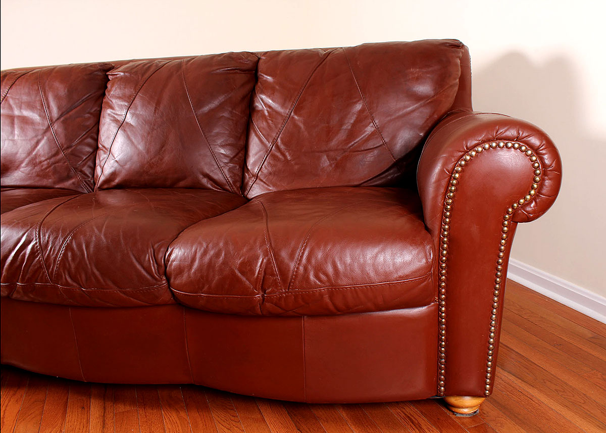 Saddle Brown Leather Sofa