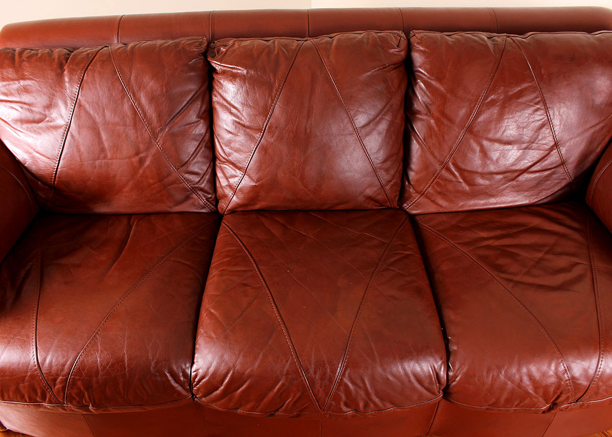Saddle Brown Leather Sofa