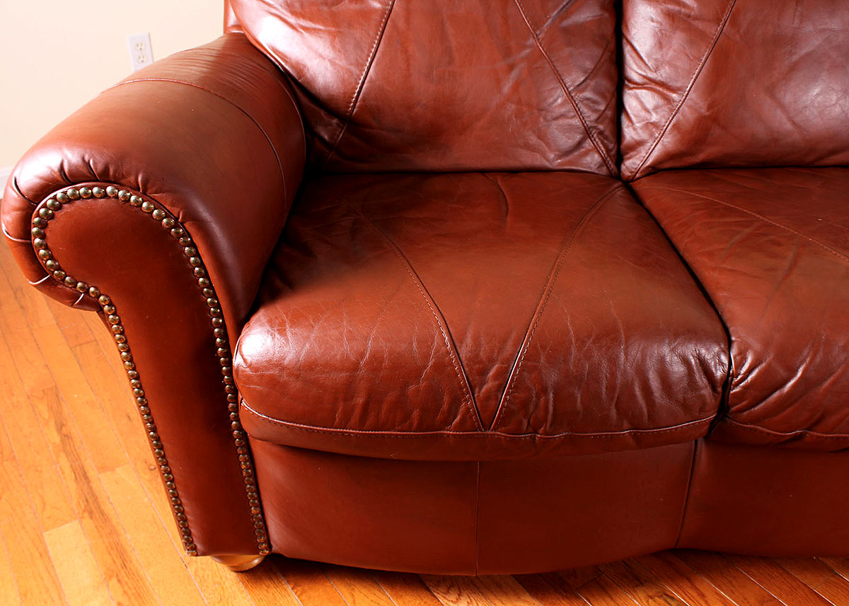 Saddle Brown Leather Sofa
