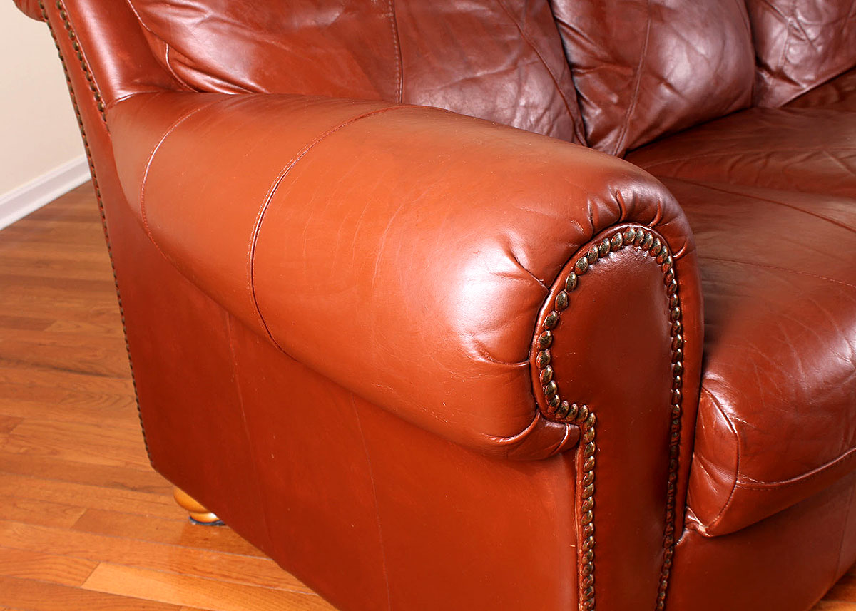 Saddle Brown Leather Sofa