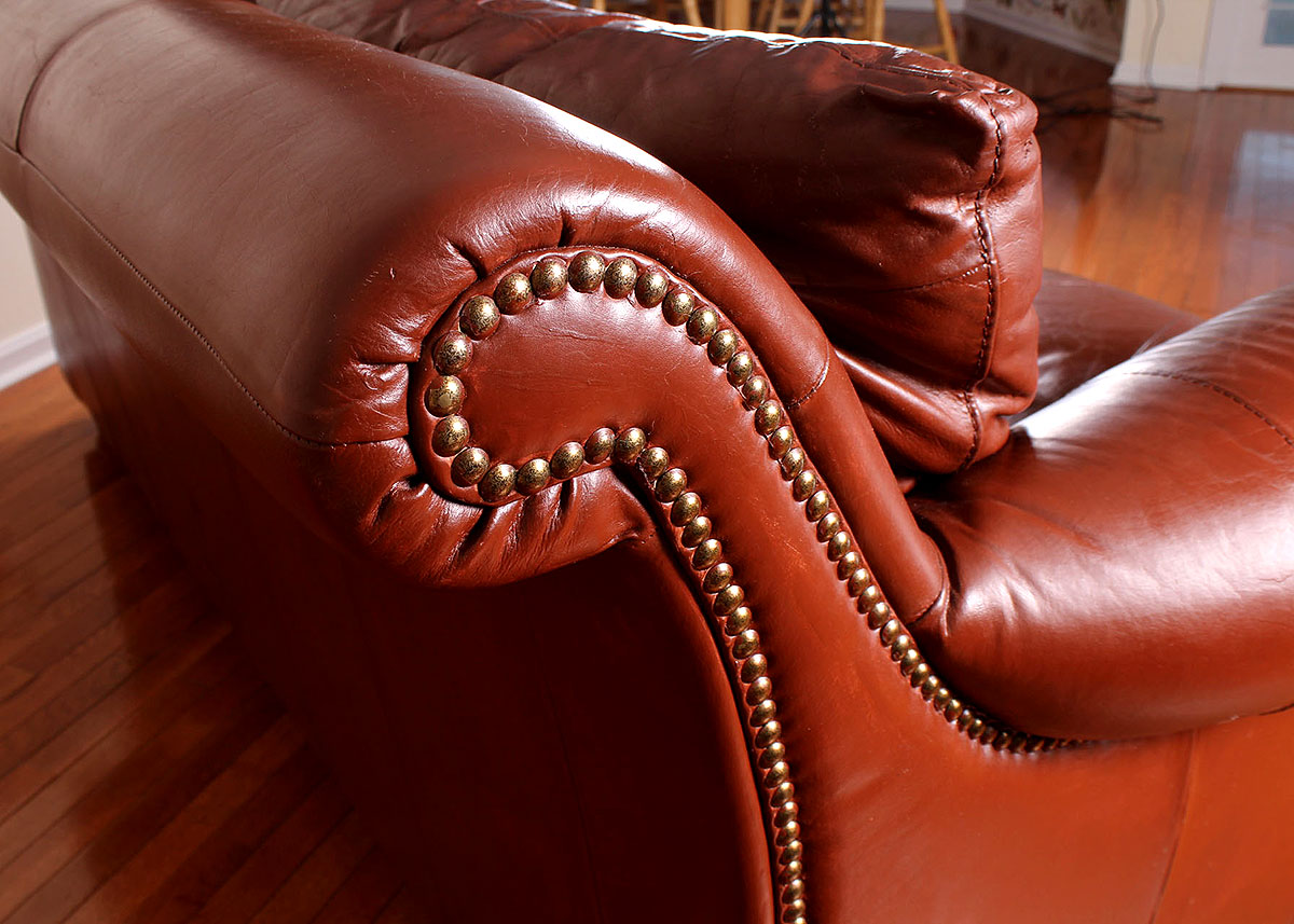 Saddle Brown Leather Sofa