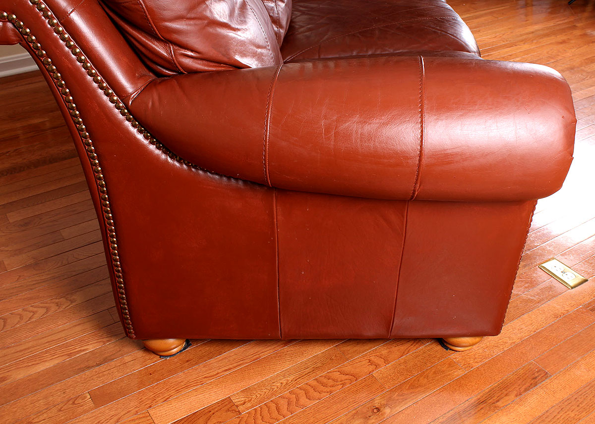 Saddle Brown Leather Sofa