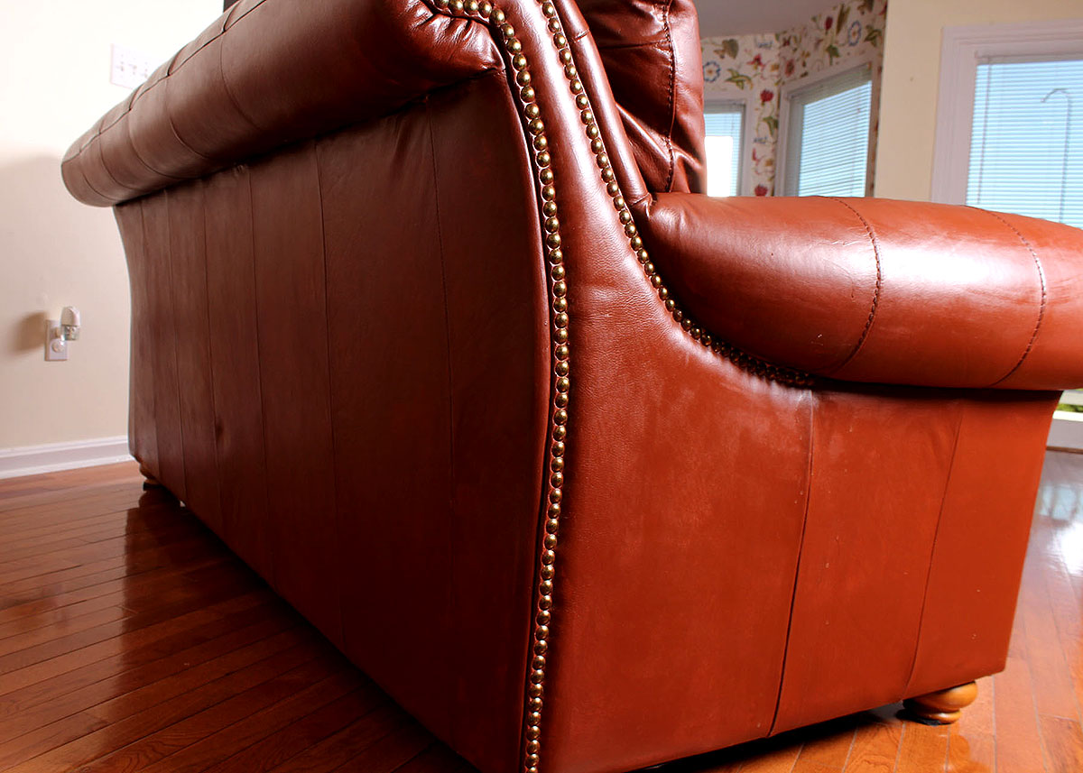 Saddle Brown Leather Sofa