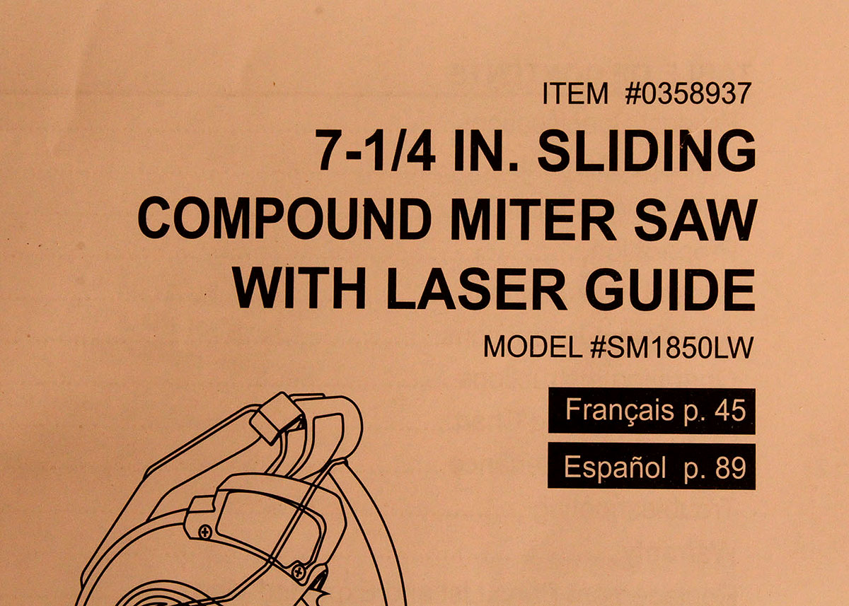 Kobalt 7 1/4" Sliding Compound Miter Saw with Laser Guide