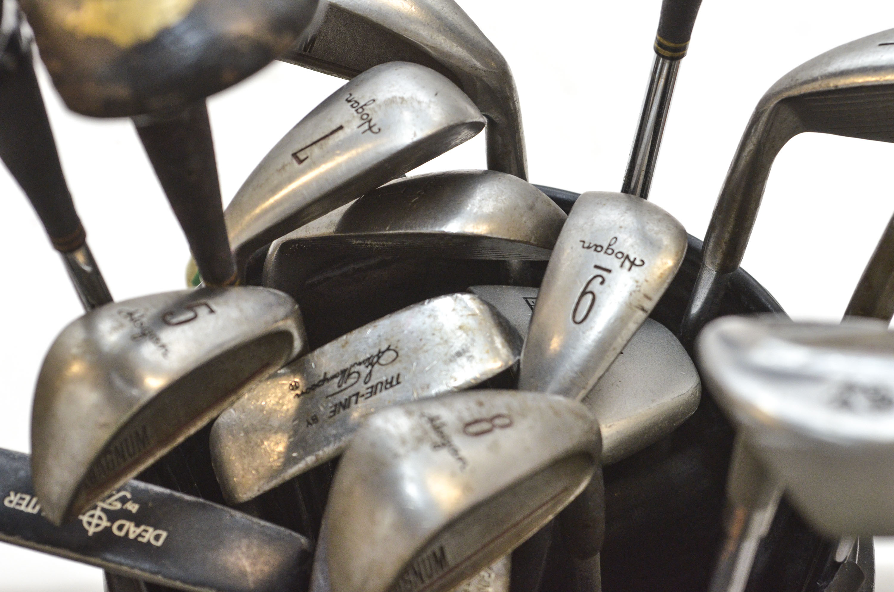 Set of Various Golf Clubs and Wilson Golf Bag