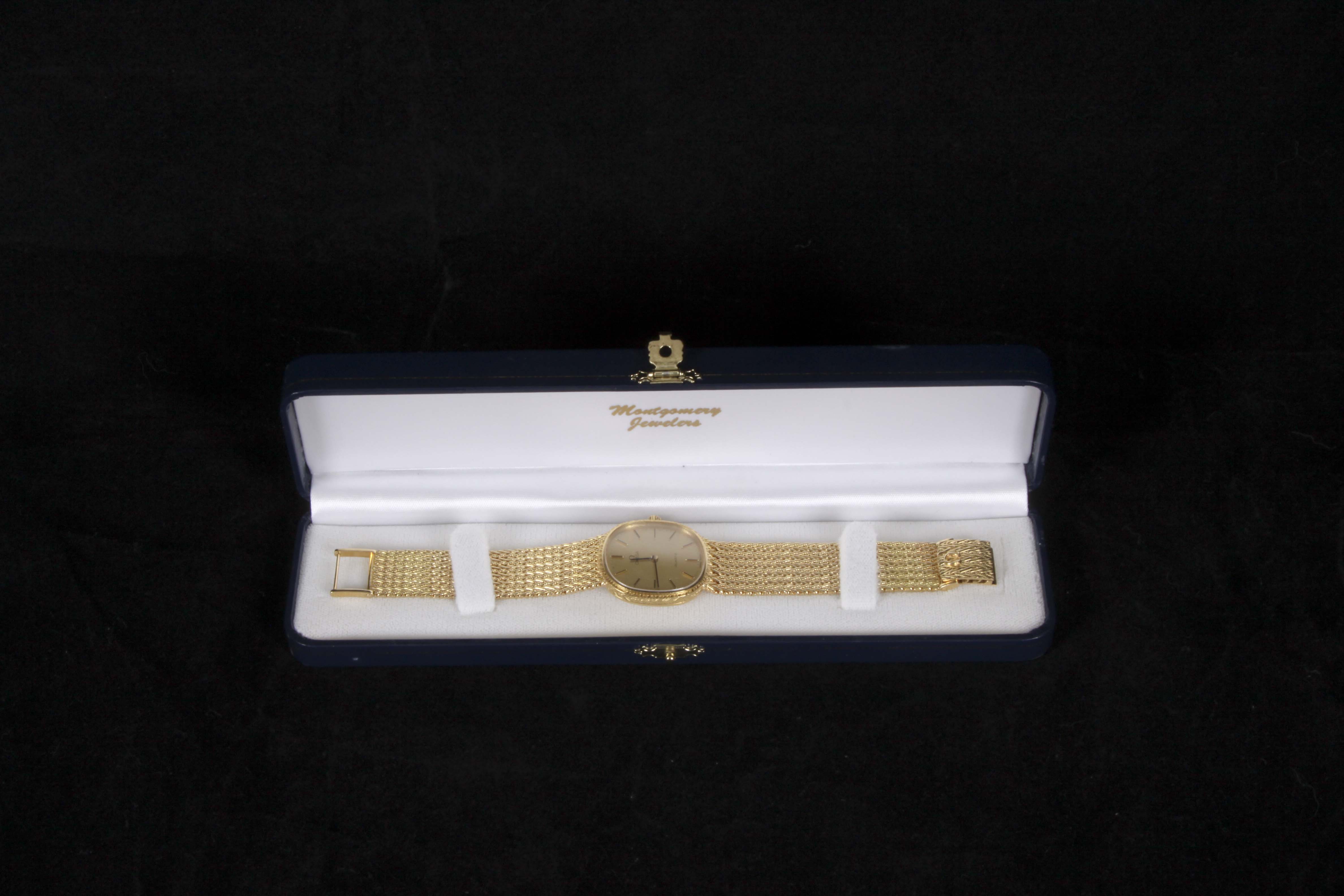 Men's 18K Yellow Gold Omega Quartz Watch