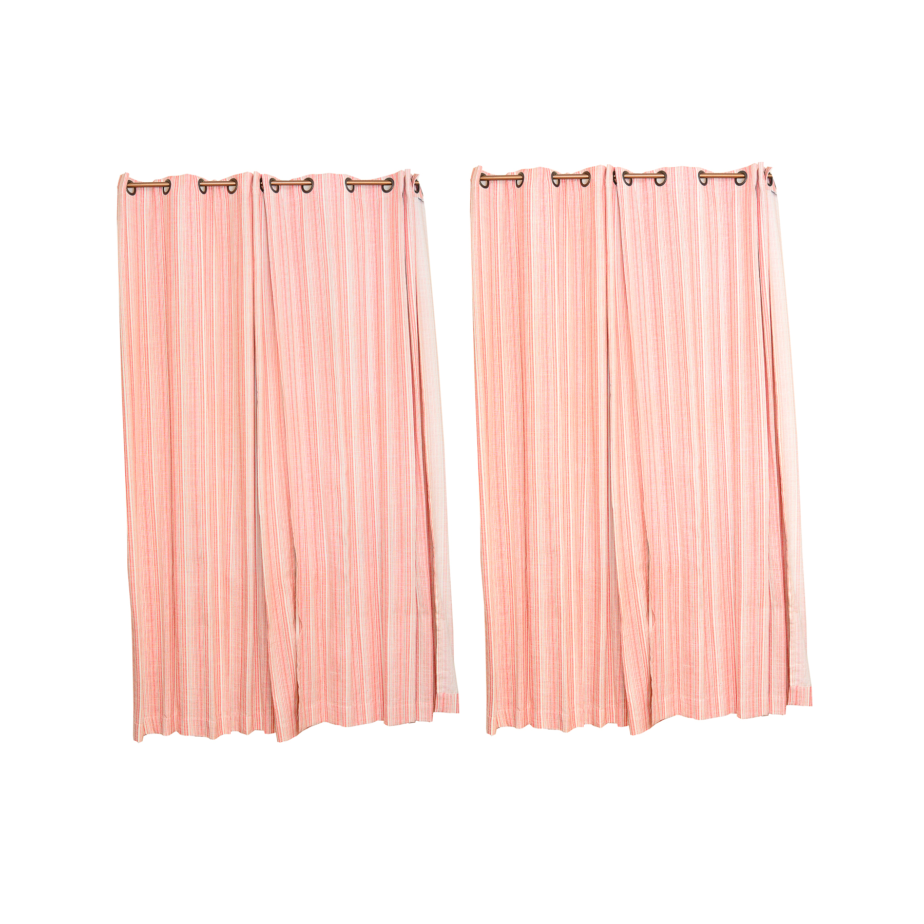 Set of Red and White Curtains