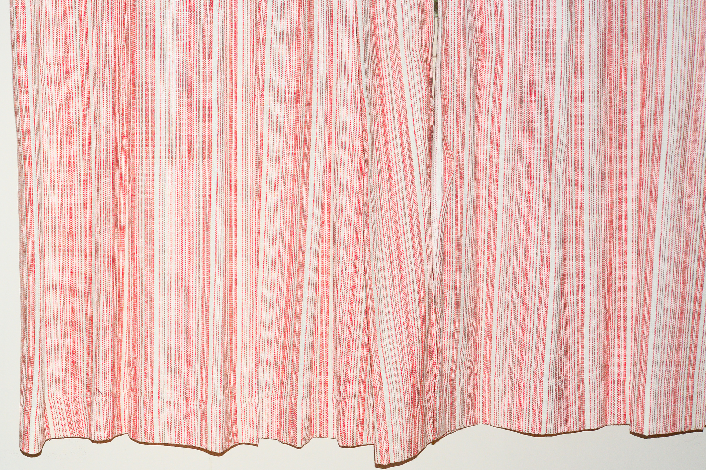 Set of Red and White Curtains