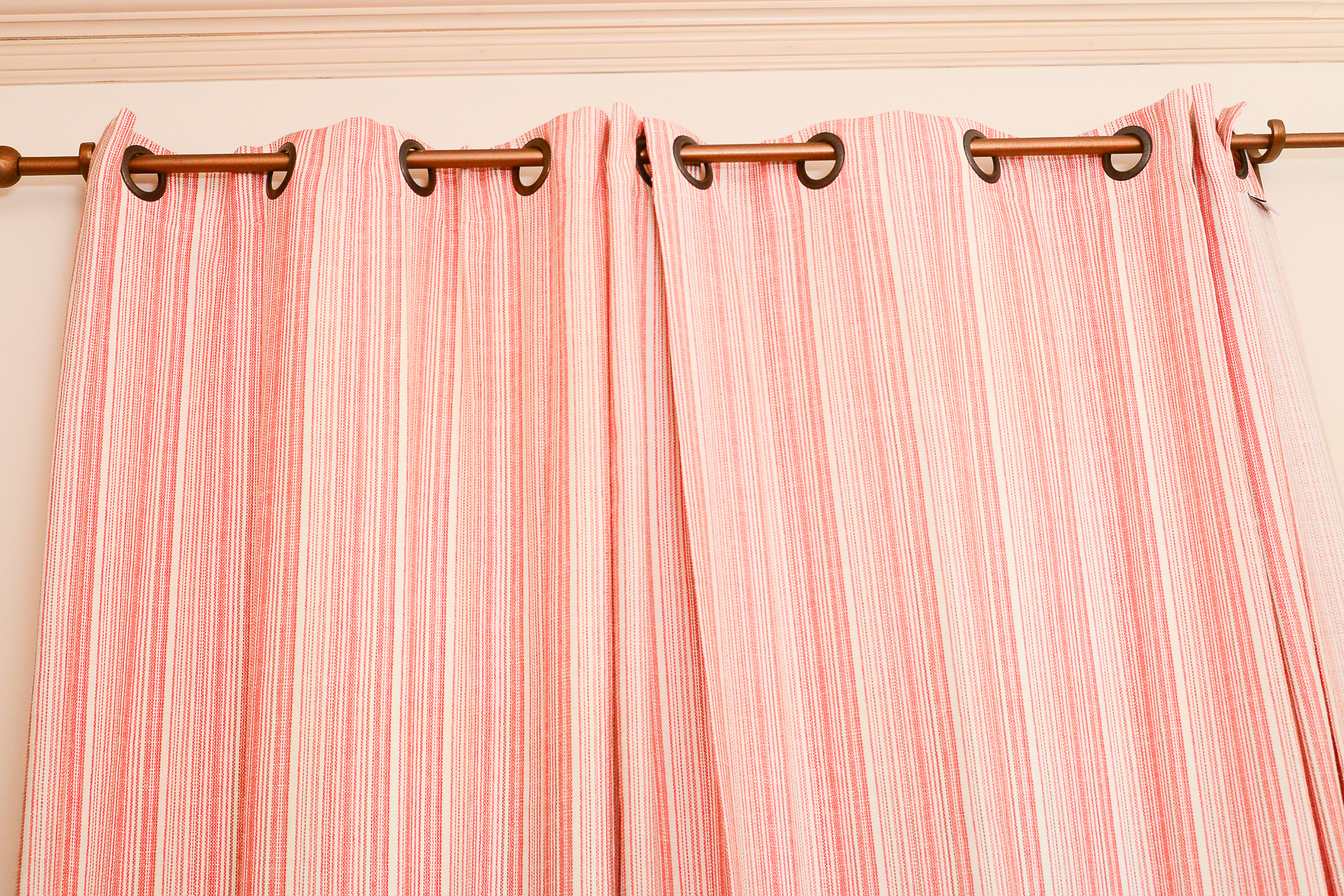 Set of Red and White Curtains