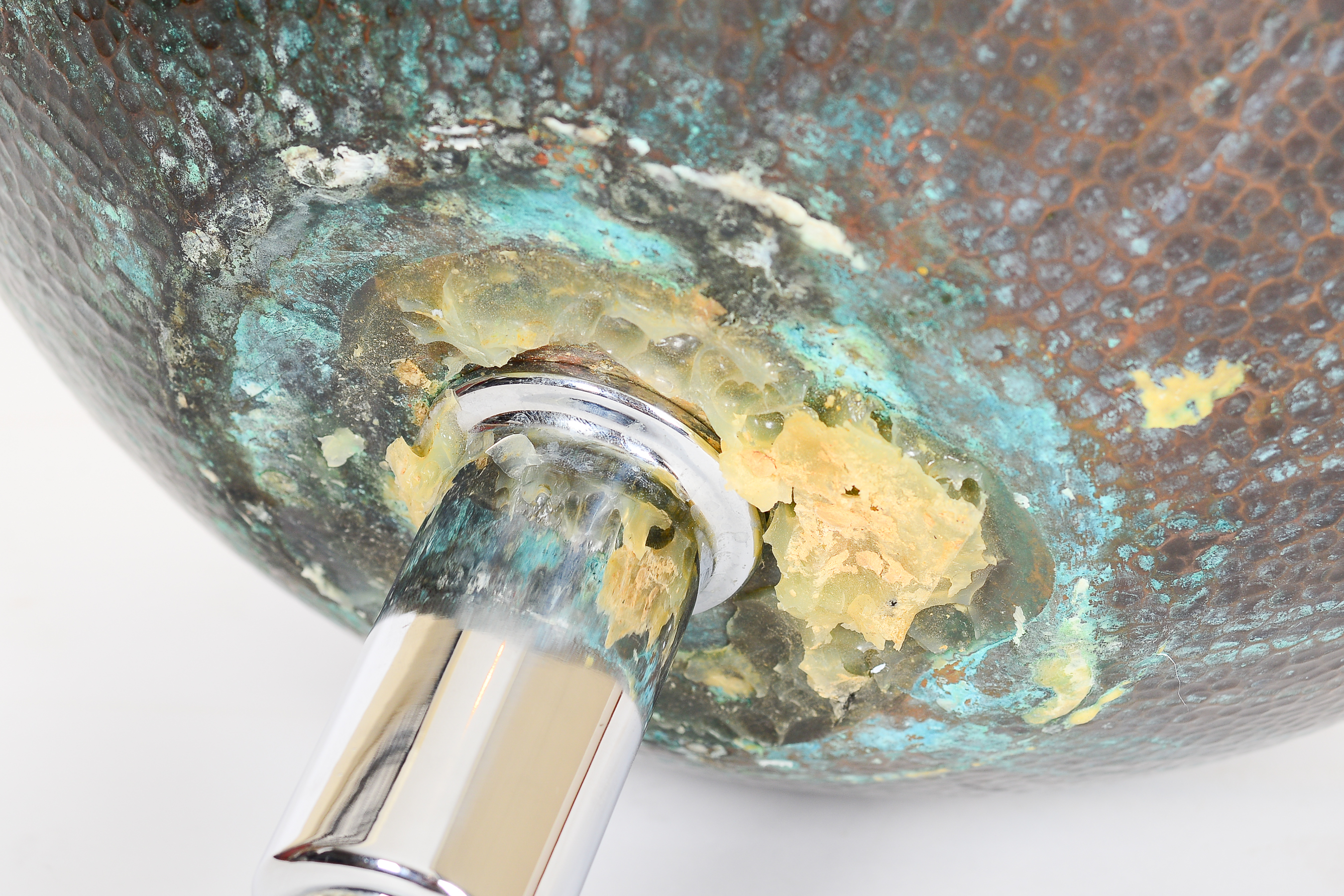 Double Walled Hammered Copper Vessel Sink
