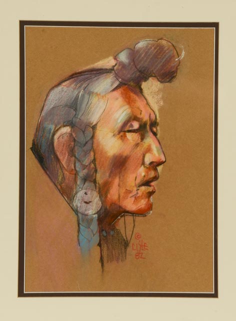 Lewis Cisle Original Pastel on Paper Drawing "Miami Chief"
