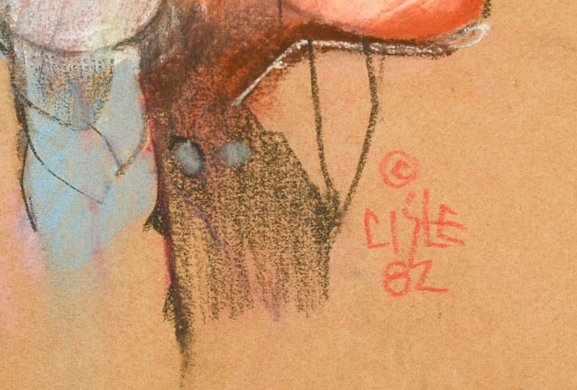 Lewis Cisle Original Pastel on Paper Drawing "Miami Chief"