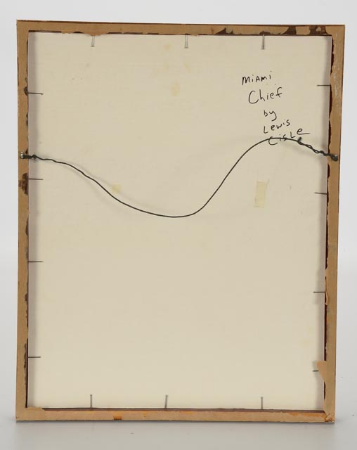 Lewis Cisle Original Pastel on Paper Drawing "Miami Chief"