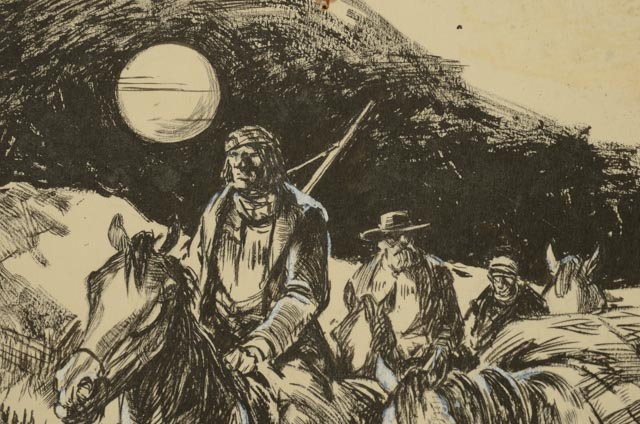 Lorence F. Bjorklund Pen & Ink Drawing "Free Brigadiers Flight North"