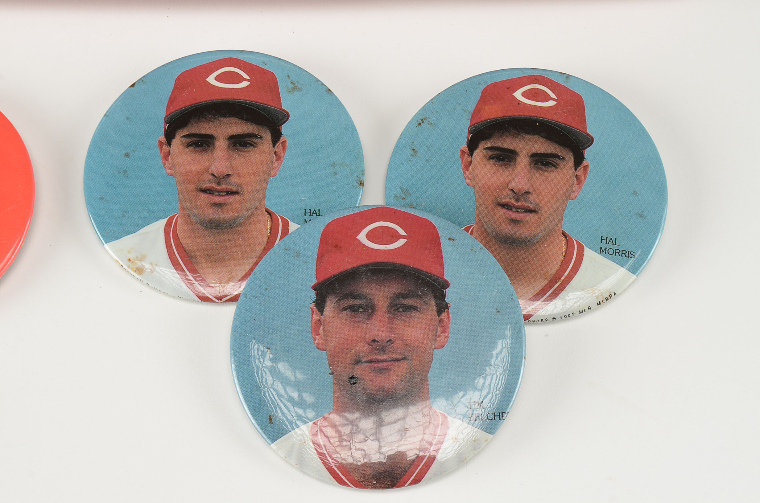 Morris, Armstrong Signed Baseballs, Photo Pins And '90 Mini Bat