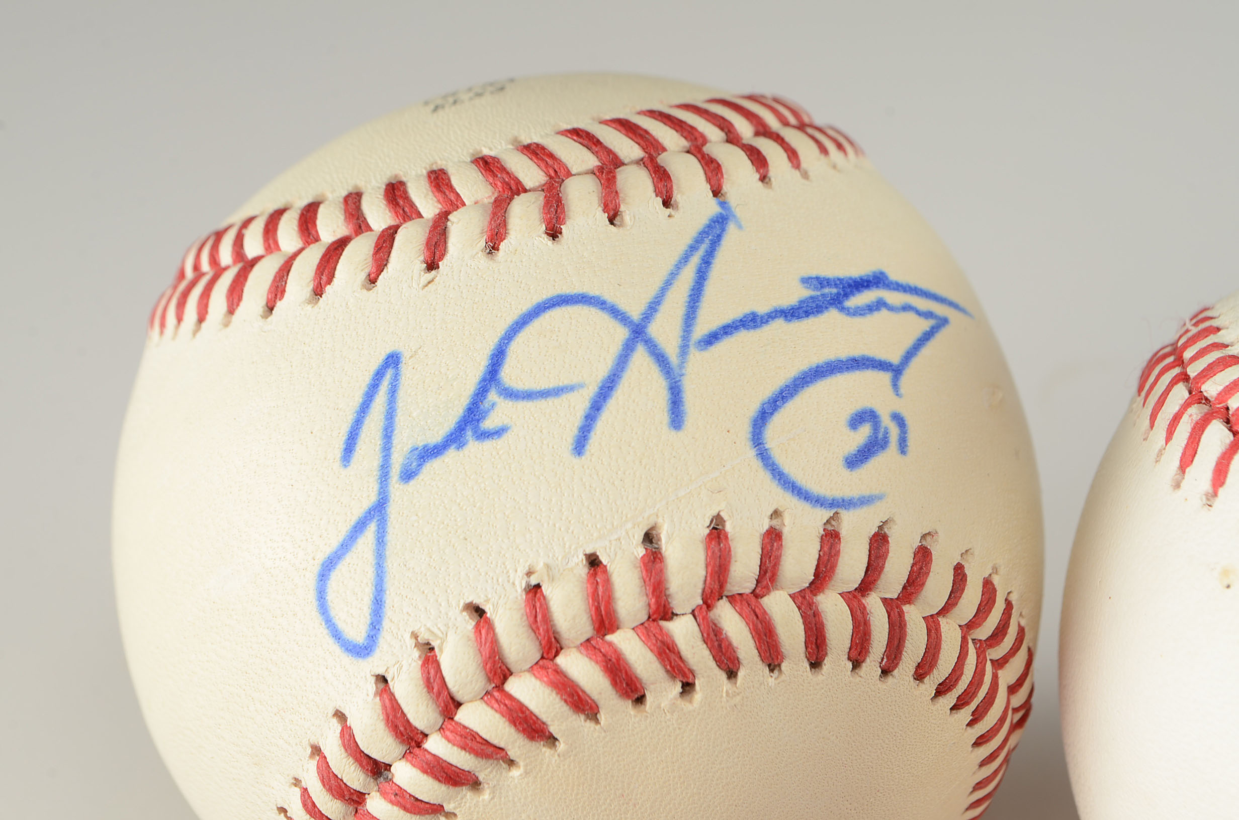 Morris, Armstrong Signed Baseballs, Photo Pins And '90 Mini Bat