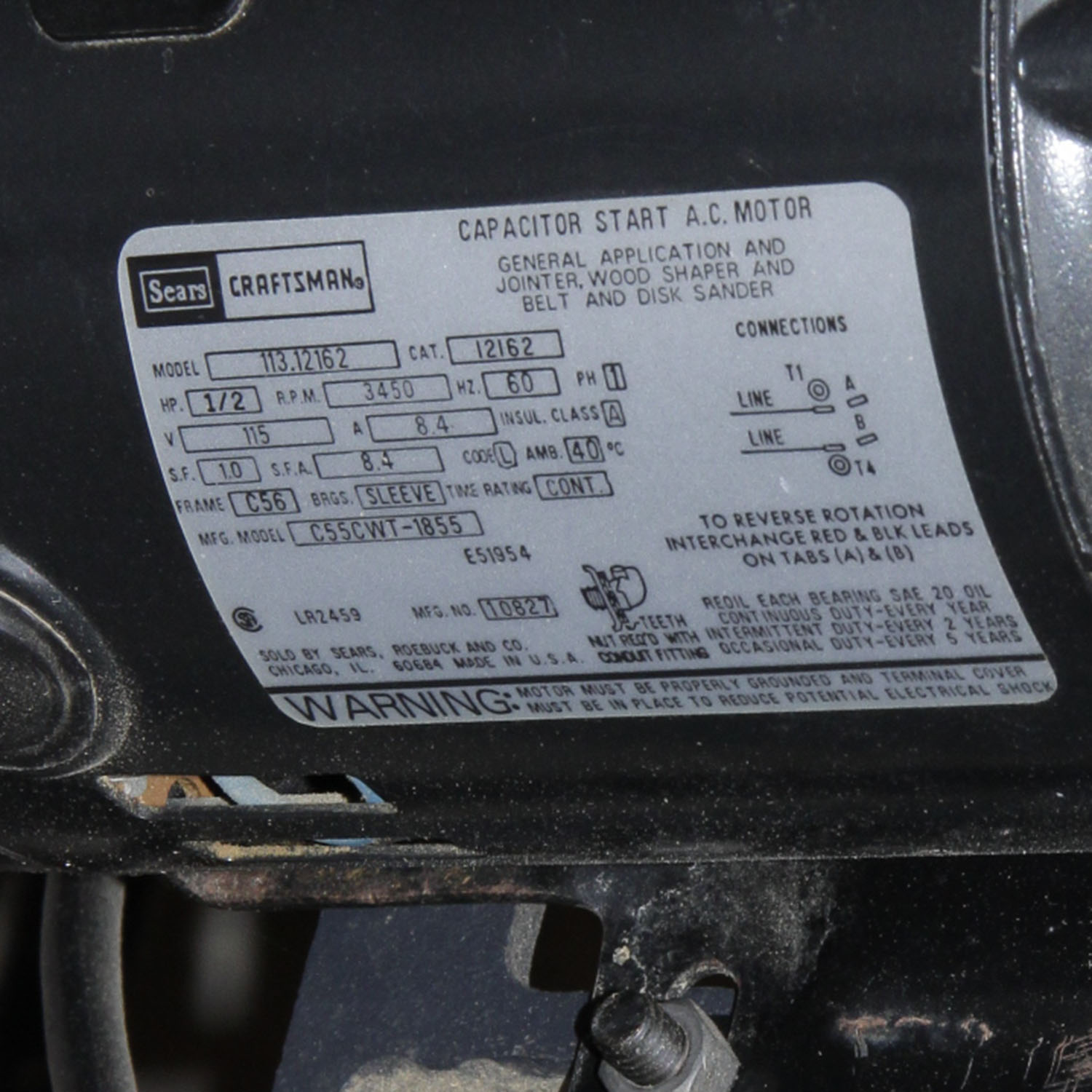 Sears Craftsman Wood Shaper Table with Motor