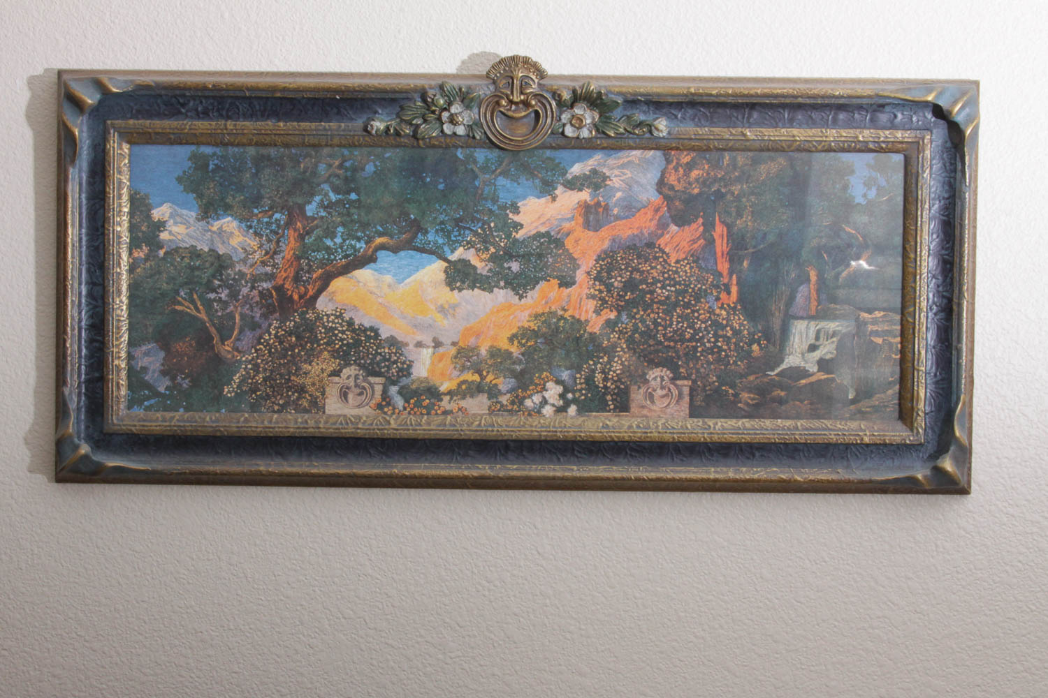 Vintage Maxfield Parrish Print in Handmade Frame