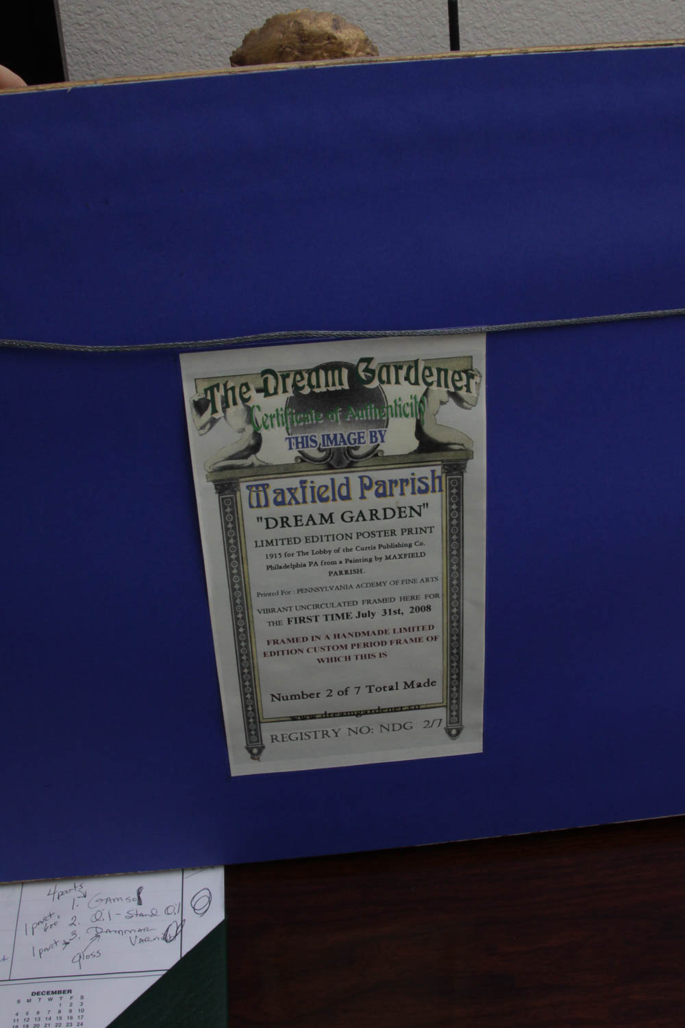 Vintage Maxfield Parrish Print in Handmade Frame