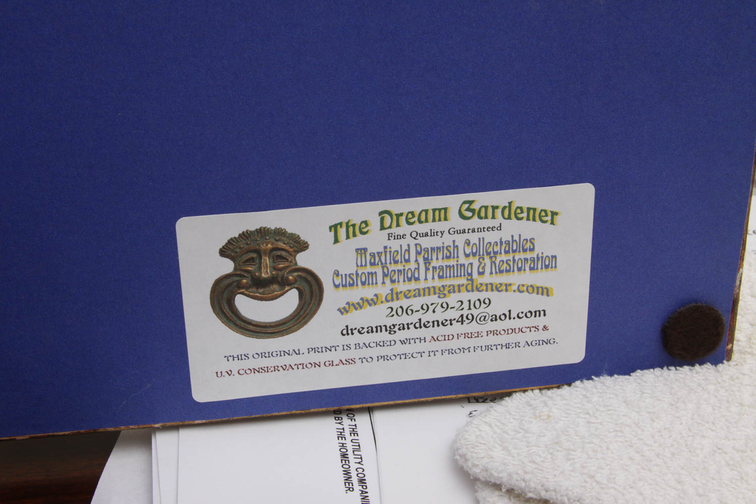 Vintage Maxfield Parrish Print in Handmade Frame