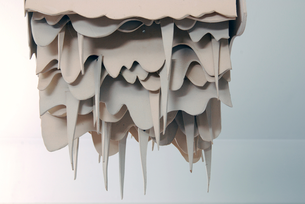 Hanging Ceramic Light Artwork by Rima Schulkind