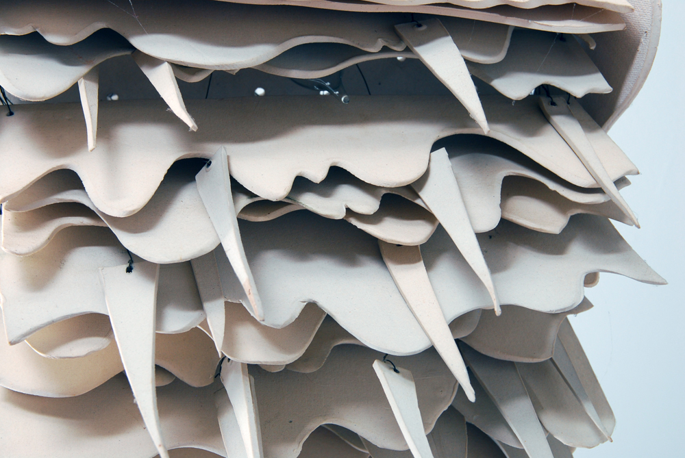 Hanging Ceramic Light Artwork by Rima Schulkind