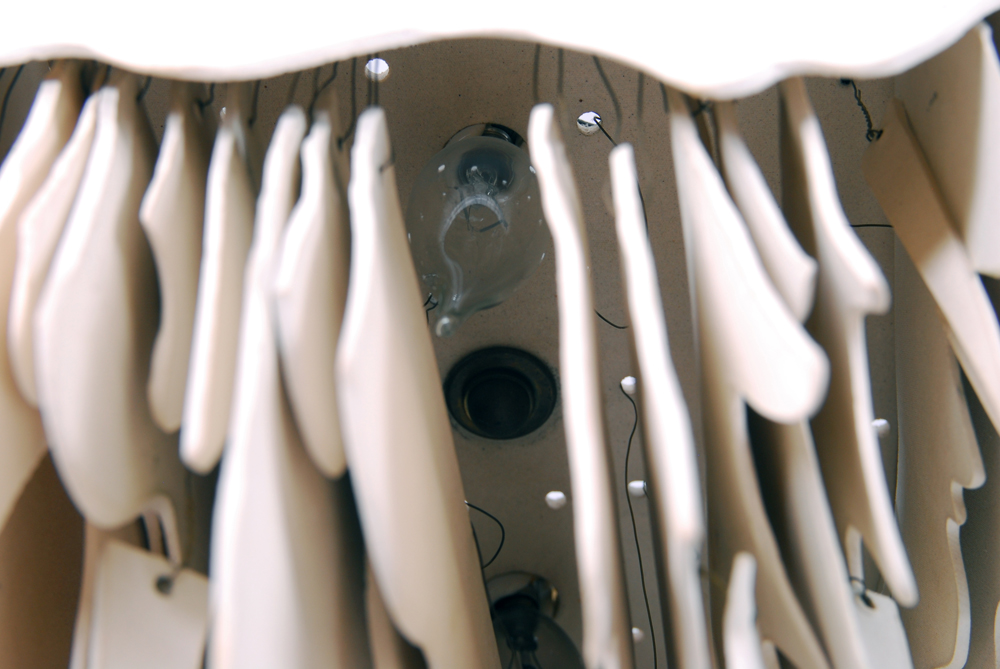 Hanging Ceramic Light Artwork by Rima Schulkind