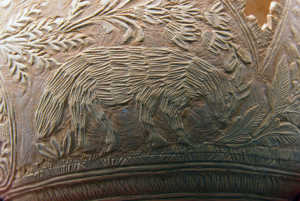 Diminutive Thin Wooden Carved Egg Basket