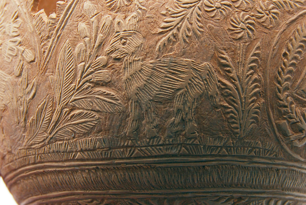 Diminutive Thin Wooden Carved Egg Basket