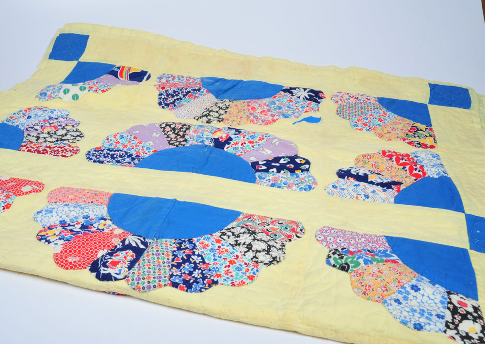 Vintage Hand Quilted and Appliqued Quilt