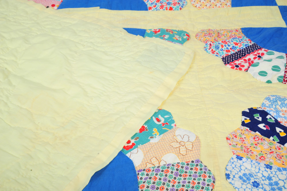 Vintage Hand Quilted and Appliqued Quilt
