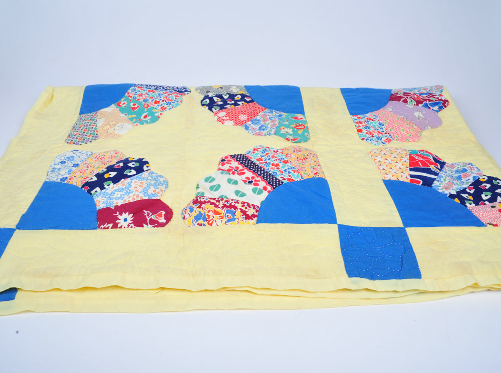 Vintage Hand Quilted and Appliqued Quilt