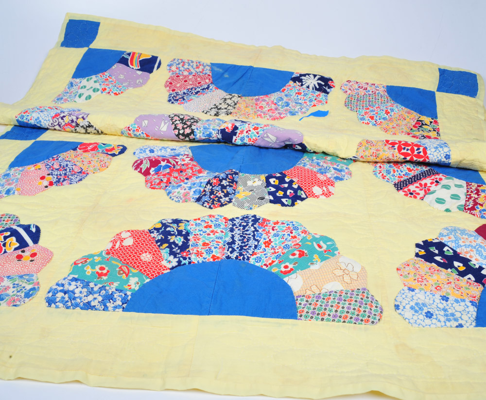 Vintage Hand Quilted and Appliqued Quilt